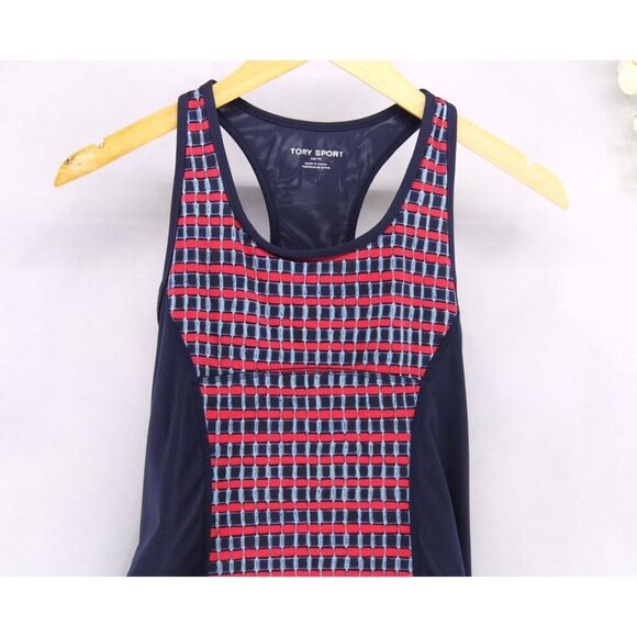 Tory Burch Sport Women's Tank With Built In Bra Tennis Blue/Red Sz XS - Picture 3 of 7